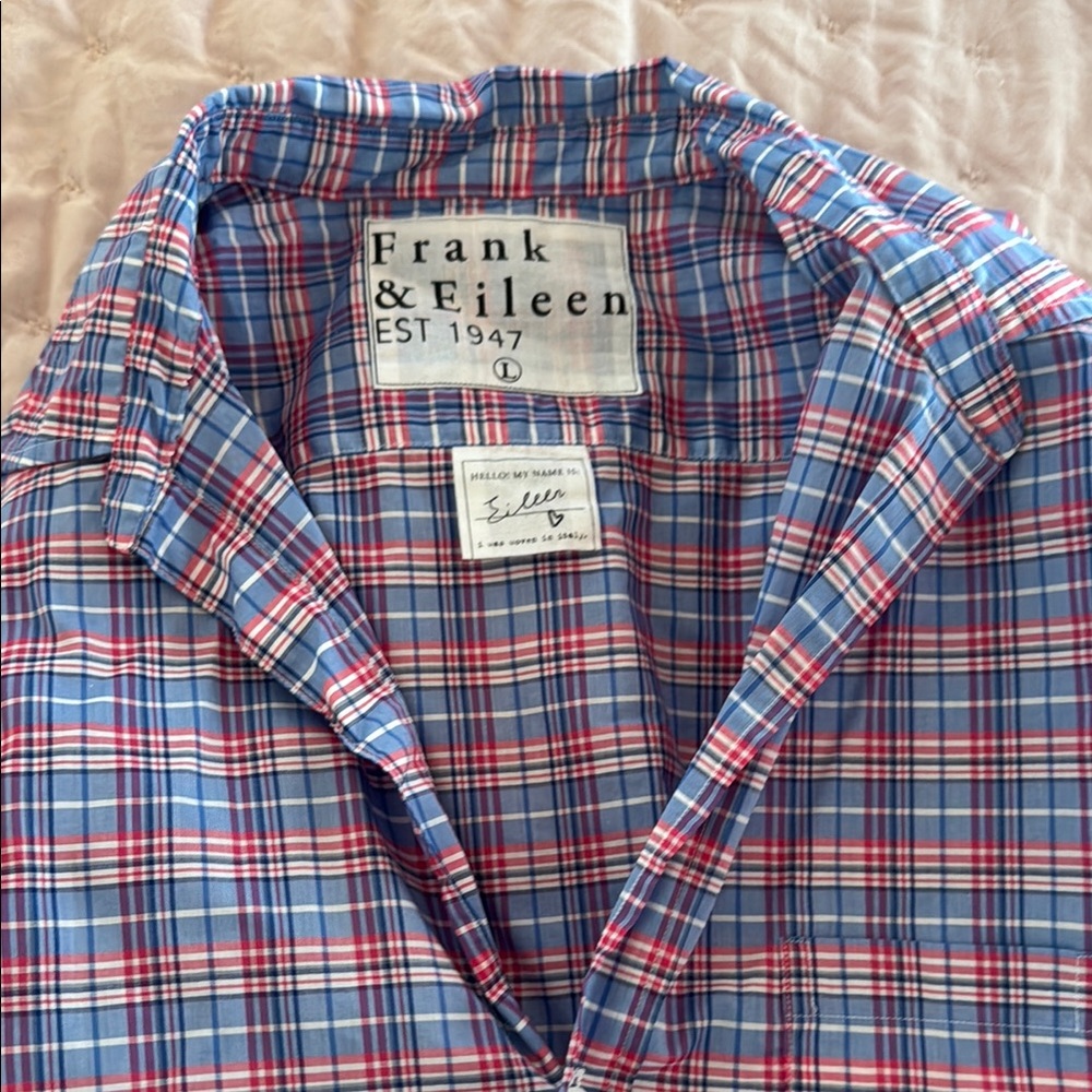 Frank & Eileen Blue Red Plaid Button-Down Shirt